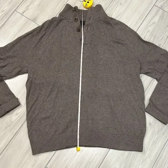 Banana Republic‎ Men’s Brown Taupe Quarter Button Sweater Size XL - Picture 4 of 5